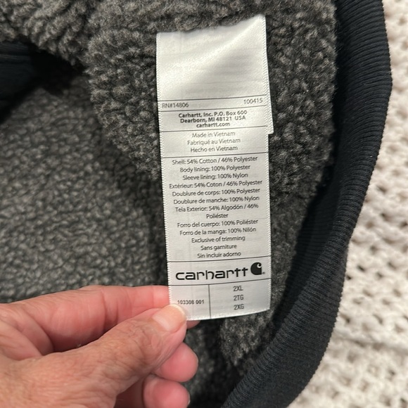 Carhartt Black Zip-Up Hoodie MENS RAIN DEFENDER 2XL - Picture 7 of 9